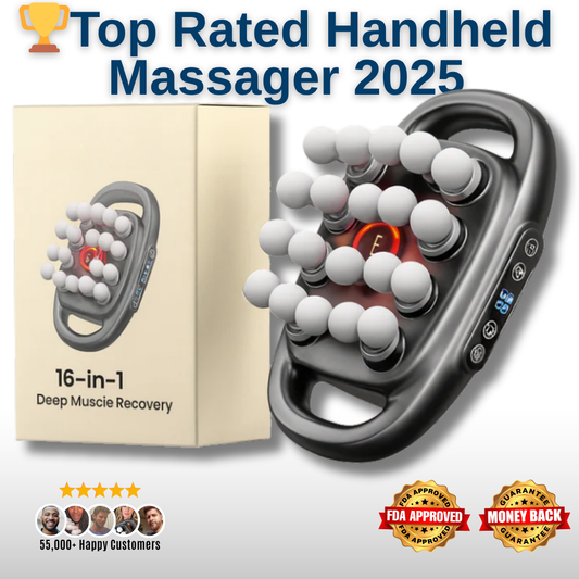16 Head Massager — Deep Tissue with 30 Levels & 30 Modes