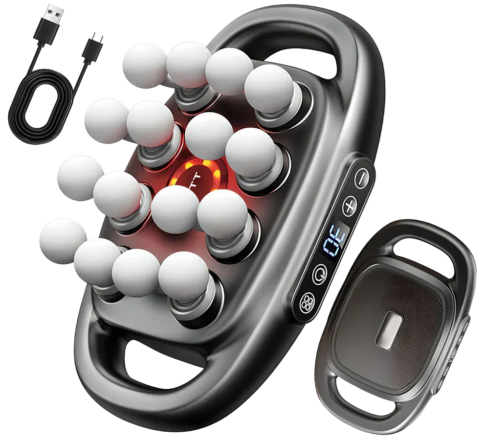 16 Head Massager — Deep Tissue with 30 Levels & 30 Modes