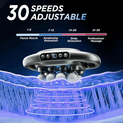 16 Head Massager — Deep Tissue with 30 Levels & 30 Modes